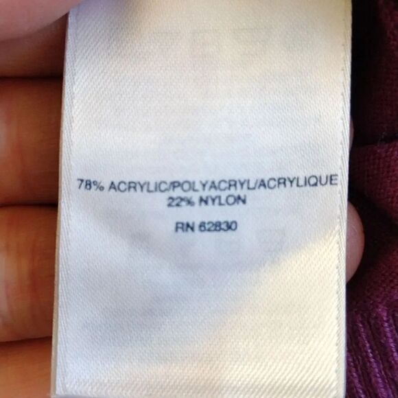 Lands' End Outfitters Purple Elbow Sleeve Acrylic Sweater XL - Picture 15 of 16